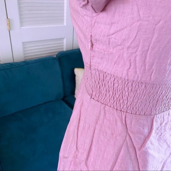 Fanco Francesca Mauve Milkmaid Mini Dress Cut Out Puff Sleeve Smocked New Small - Picture 10 of 14